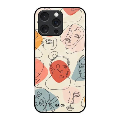 Abstract Faces Glossy Case for iPhone 16 Pro