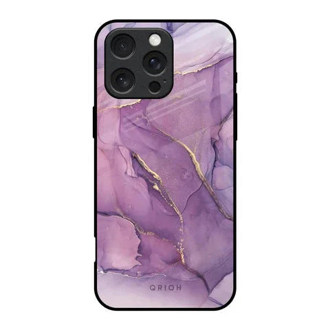 Purple Gold Marble Glossy Case for iPhone 16 Pro