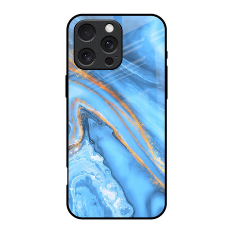 Vibrant Blue Marble Glossy Case for iPhone 16 Pro