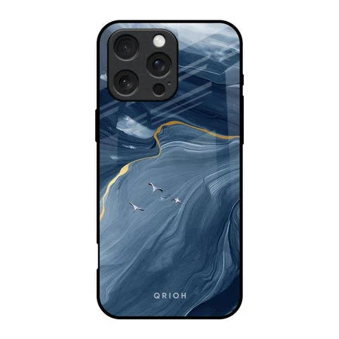 Deep Ocean Marble Glossy Case for iPhone 16 Pro