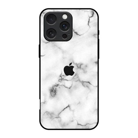 Satin White Marble Glossy Case for iPhone 16 Pro