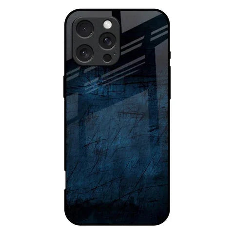 Dark Blue Grunge Glossy Case for iPhone 16 Pro Max