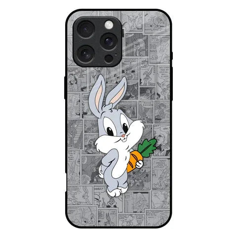 Cute Baby Bunny Glossy Case for iPhone 16 Pro Max