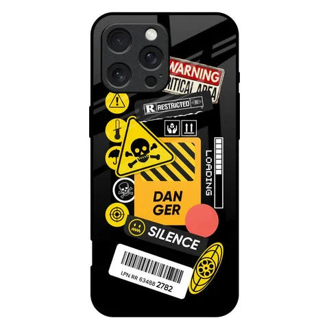Danger Signs Glossy Case for iPhone 16 Pro Max