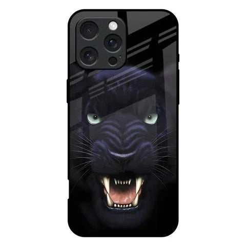 Angry Black Leopard Glossy Case for iPhone 16 Pro Max