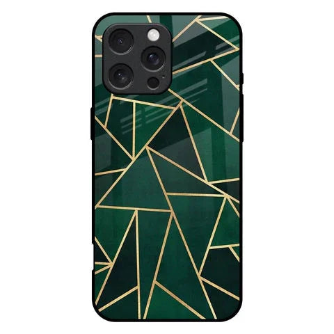 Abstract Green Glossy Case For iPhone 16 Pro Max