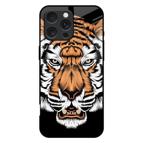 Angry Tiger Glossy Case For iPhone 16 Pro Max