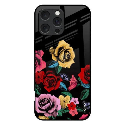 Floral Decorative Glossy Case For iPhone 16 Pro Max