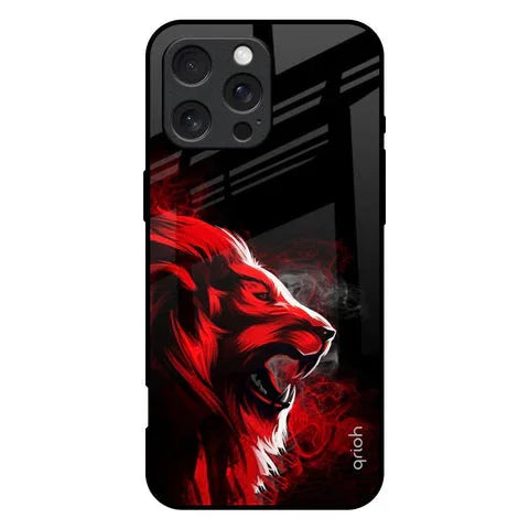 Red Angry Lion Glossy Case for iPhone 16 Pro Max