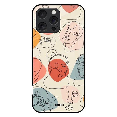 Abstract Faces Glossy Case for iPhone 16 Pro Max