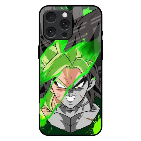 Anime Green Splash Glossy Case for iPhone 16 Pro Max
