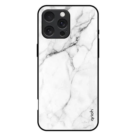 Modern White Marble Glossy Case for iPhone 16 Pro Max