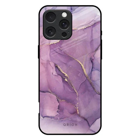 Purple Gold Marble Glossy Case for iPhone 16 Pro Max