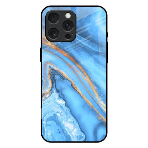 Vibrant Blue Marble Glossy Case for iPhone 16 Pro Max