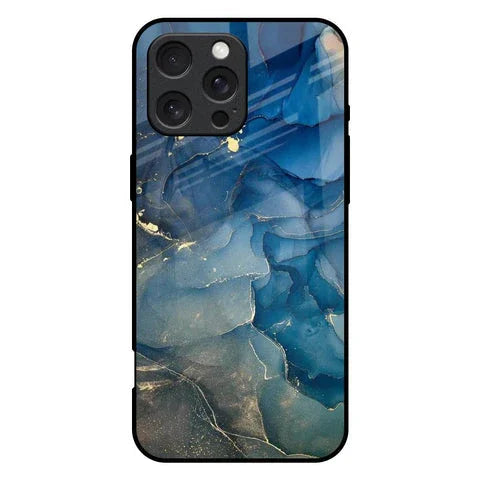 Blue Cool Marble Glossy Case for iPhone 16 Pro Max