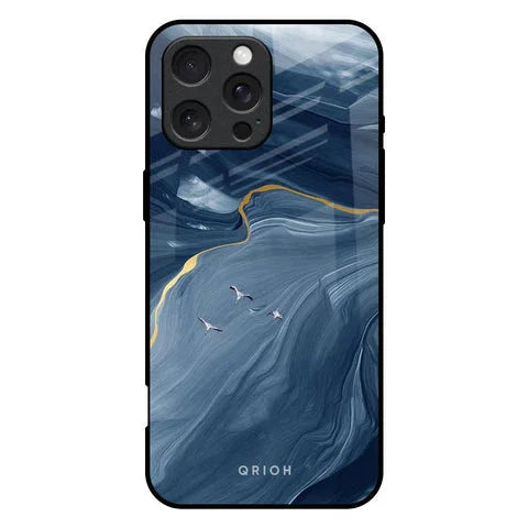 Deep Ocean Marble Glossy Case for iPhone 16 Pro Max
