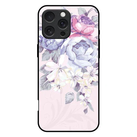 Elegant Floral Glossy Case for iPhone 16 Pro Max