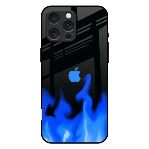 Blue Flames Glossy Case for iPhone 16 Pro Max