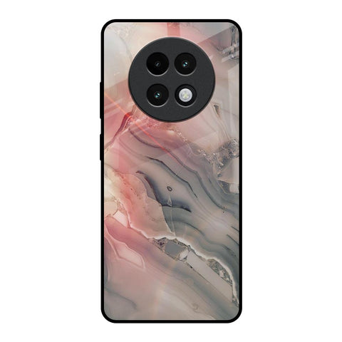 Pink And Grey Marble Glossy Case For Realme 13 Plus 5G
