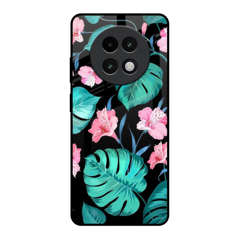 Tropical Leaves & Pink Flowers Glossy Case for Realme 13 Plus 5G