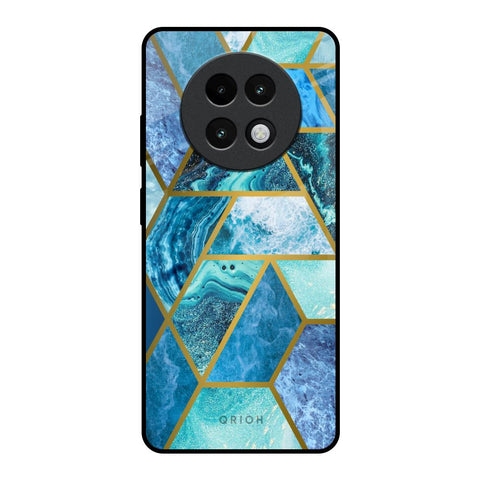 Turquoise Geometrical Marble Glossy Case for Realme 13 Plus 5G