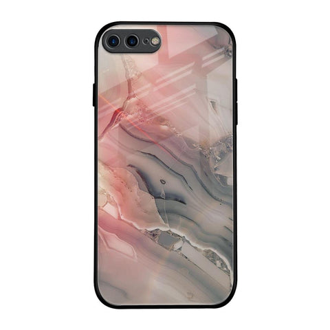 Pink And Grey Marble Glossy Case For iPhone 7 Plus