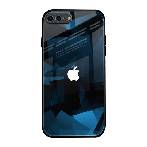 Polygonal Blue Box Glossy Case For iPhone 7 Plus