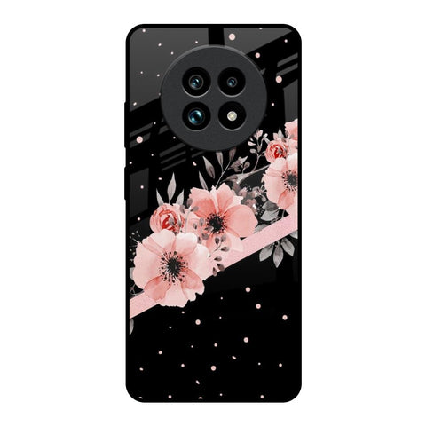 Floral Black Band Glossy Case For Realme 13 Pro Plus 5G