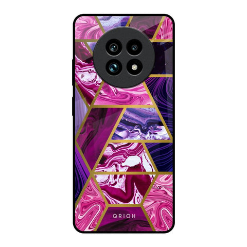 Electroplated Geometric Marble Glossy Case for Realme 13 Pro Plus 5G