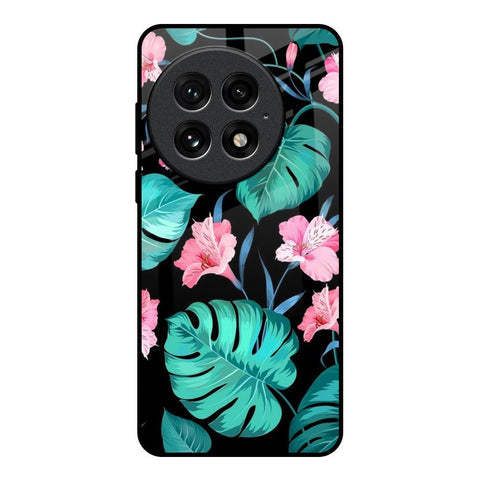 Tropical Leaves & Pink Flowers Glossy Case for OnePlus 13