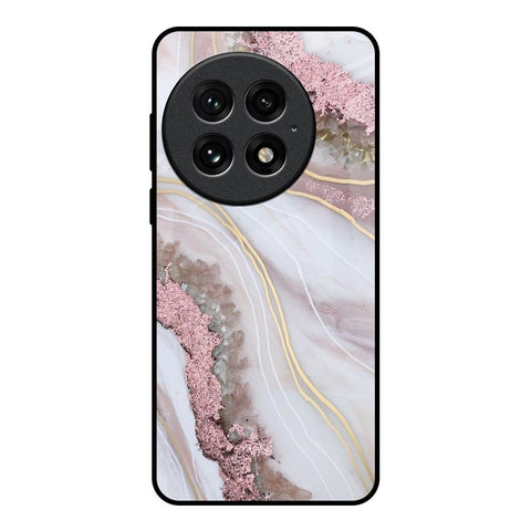 Pink & Gold Gllitter Marble Glossy Case for OnePlus 13
