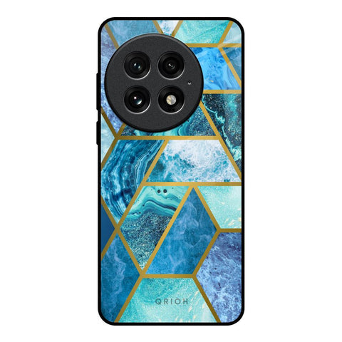 Turquoise Geometrical Marble Glossy Case for OnePlus 13