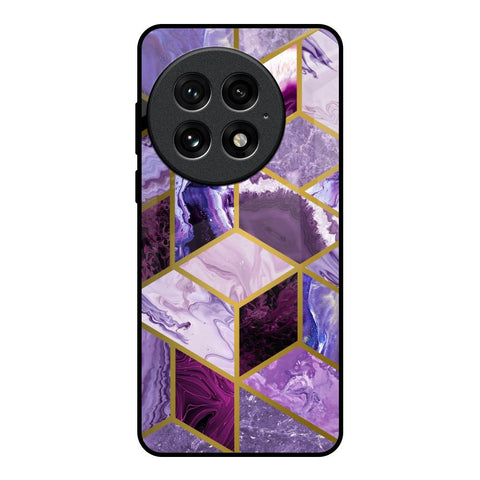 Purple Rhombus Marble Glossy Case for OnePlus 13