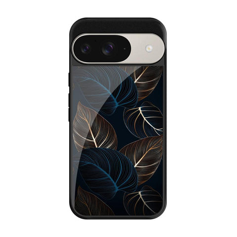 Blue Golden Leaves Glossy Case for Google Pixel 9 Pro