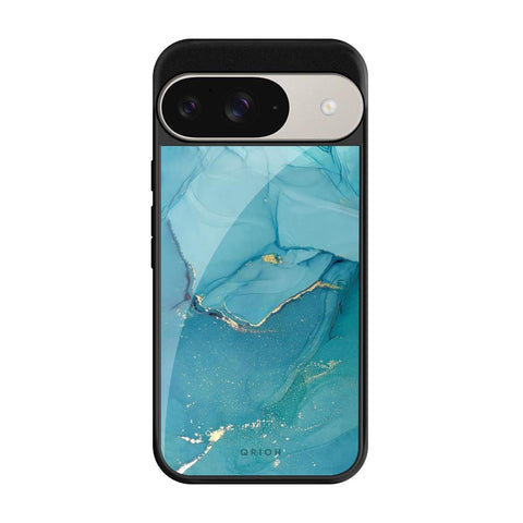 Blue Golden Glitter Glossy Case for Google Pixel 9 Pro