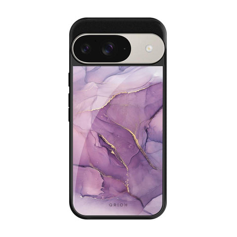 Purple Gold Marble Glossy Case for Google Pixel 9 Pro
