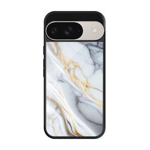 White Grey Marble Glossy Case for Google Pixel 9 Pro