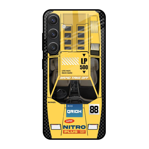 Yellow Racing Car Glossy Case for Samsung Galaxy S25 5G