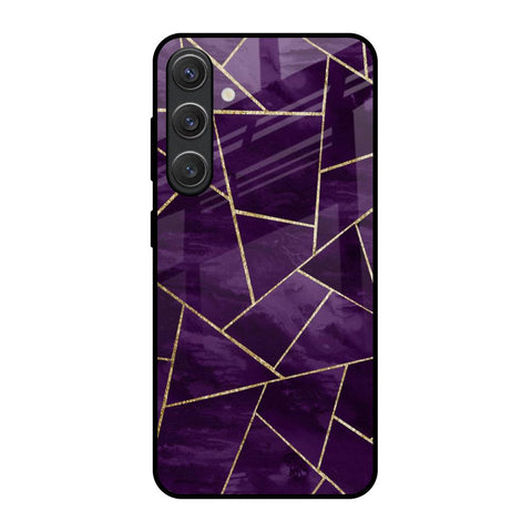 Geometric Purple Glossy Case For Samsung Galaxy S25 5G