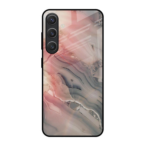 Pink And Grey Marble Glossy Case For Samsung Galaxy S25 5G