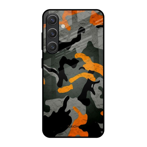 Camouflage Orange Glossy Case For Samsung Galaxy S25 5G