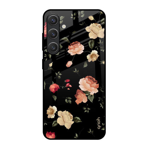 Black Spring Floral Glossy Case for Samsung Galaxy S25 5G