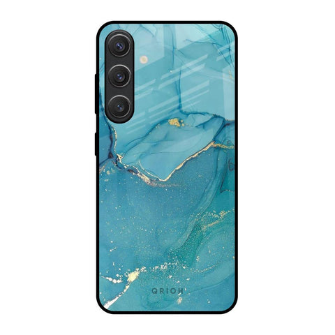 Blue Golden Glitter Glossy Case for Samsung Galaxy S25 5G