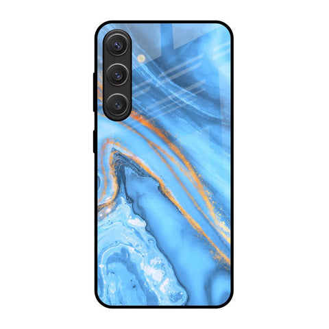 Vibrant Blue Marble Glossy Case for Samsung Galaxy S25 5G