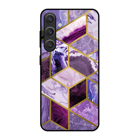 Purple Rhombus Marble Glossy Case for Samsung Galaxy S25 5G