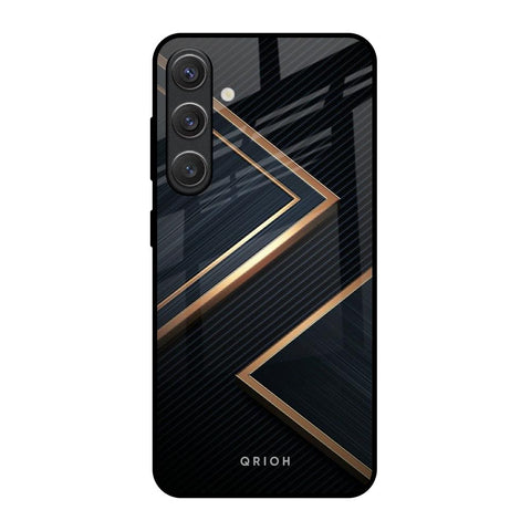 Sleek Golden & Navy Glossy Case for Samsung Galaxy S25 5G