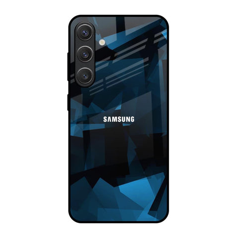 Polygonal Blue Box Glossy Case For Samsung Galaxy S25 5G