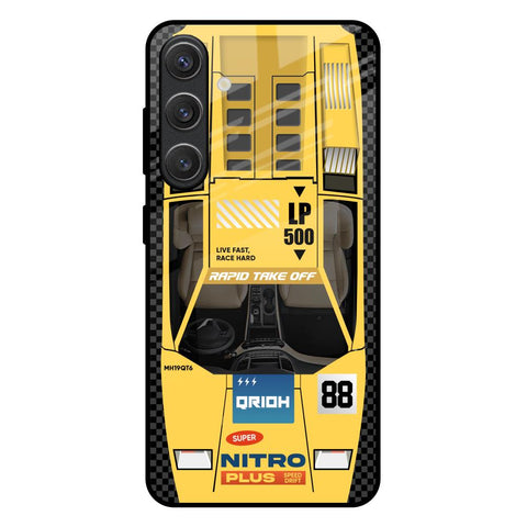 Yellow Racing Car Glossy Case for Samsung Galaxy S25 Plus 5G