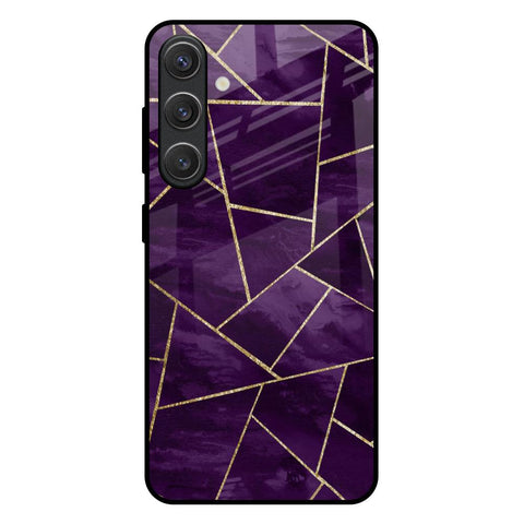 Geometric Purple Glossy Case For Samsung Galaxy S25 Plus 5G