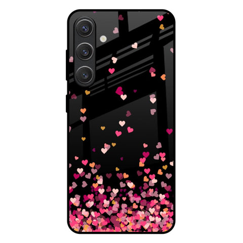Heart Rain Fall Glossy Case For Samsung Galaxy S25 Plus 5G
